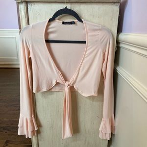 Boohoo Tie-Front Crop Top